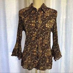 Essentials by Milano Bell Sleeve Top Size Large